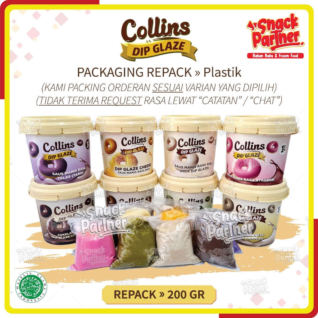 Jual Collins Dip Glaze Repack Gr Topping Selai Donat Kue Aneka