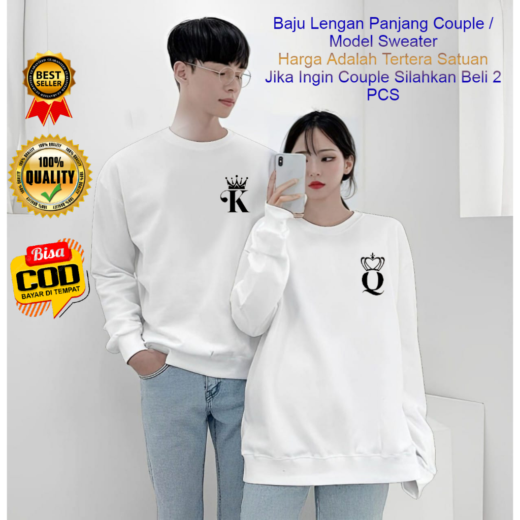 Jual Baju Kaos Couple Pasangan Pacar K Q Lengan Panjang Couple Distro