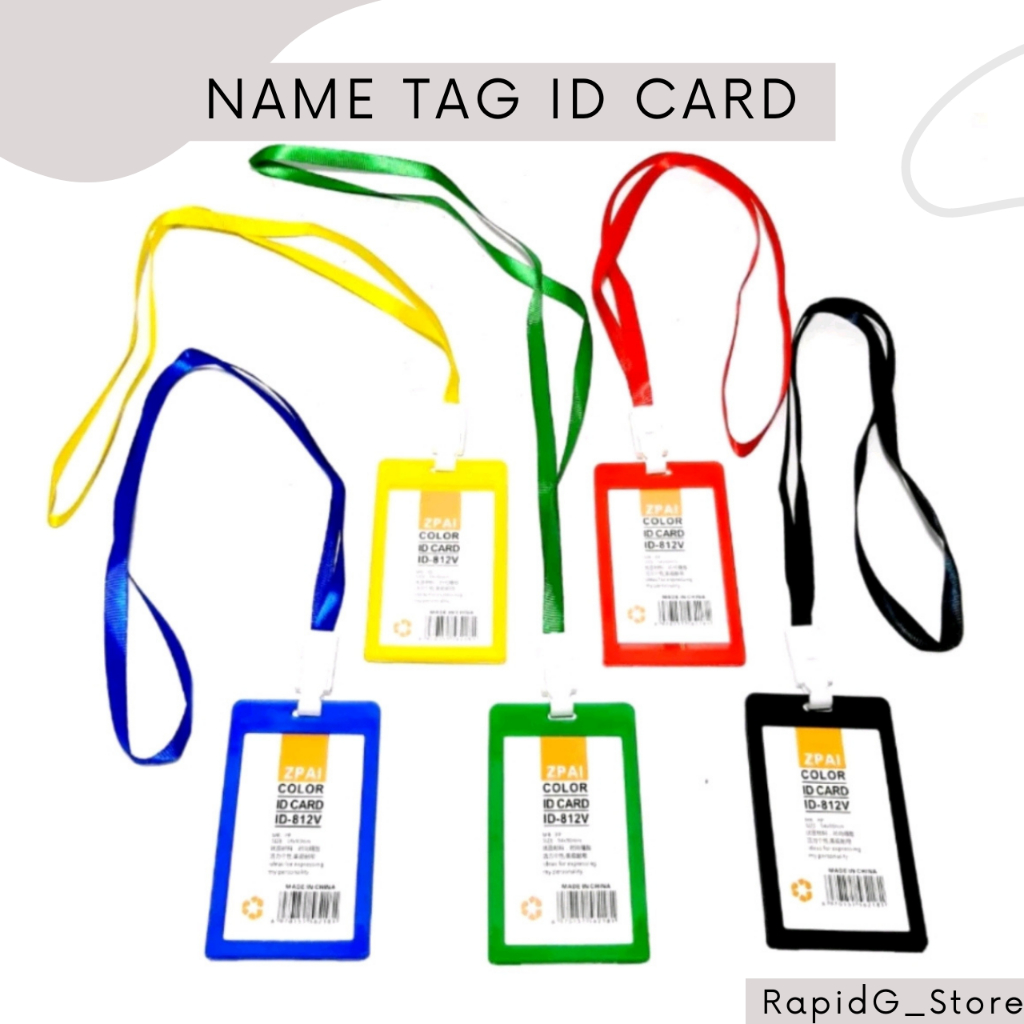 Jual Name Tag Nama Id Card Holder Nilon Tali Lanyard Warna Warni