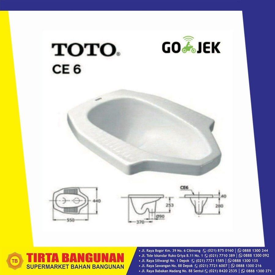 Jual Toto Ce Closet Jongkok Putih Untuk Lantai Atas Gosend Shopee