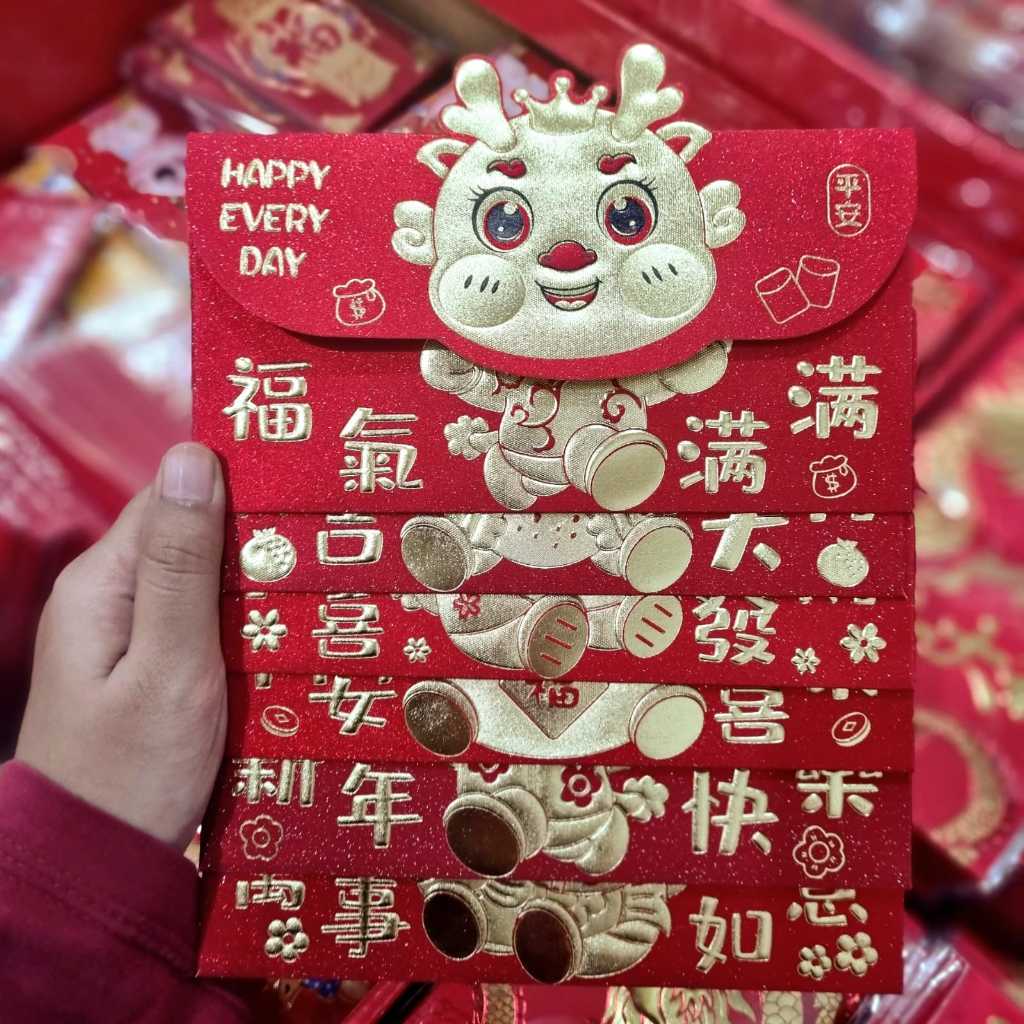 Jual Angpao Imlek Gliter Mewah Angpao Shio Naga Model Dompet