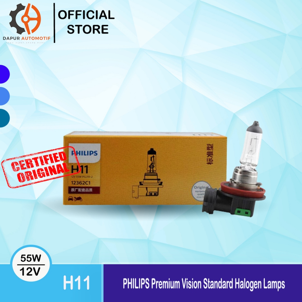 Jual BOHLAM HALOGEN H11 STD 12V 55 W PHILIPS 12362 C1 Shopee Indonesia