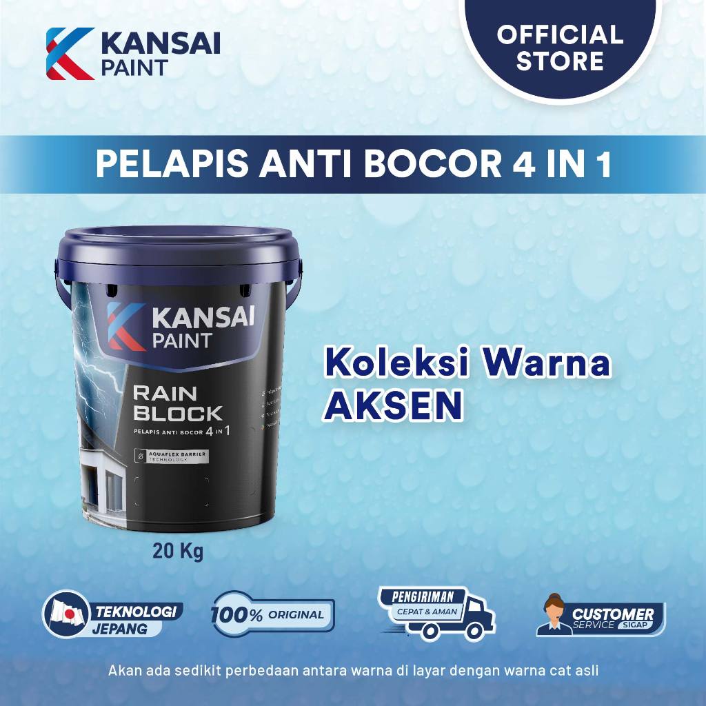 Jual Kansai Paint Cat Tembok Eksterior Rain Block Aksen Kemasan 20 Kg