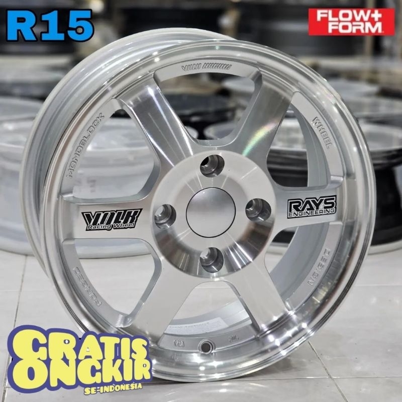 Jual Velg Mobil R15 PCD 4X114 TE37 FLOW FORMING Velg Racing Mobil Ring