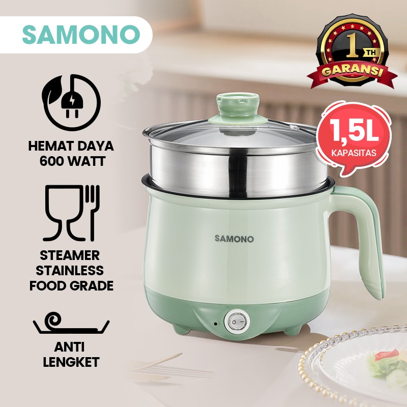 Jual Samono Panci Listrik Liter Fry Pan Teflon Keramik Kukusan