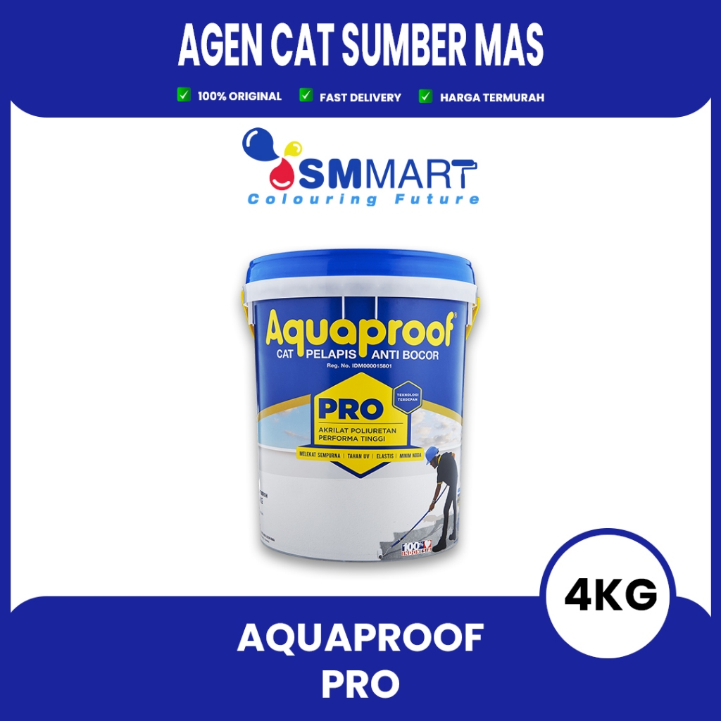 Jual Cat Pelapis Anti Bocor Aquaproof Pro Warna Abu Dan Putih Ukuran