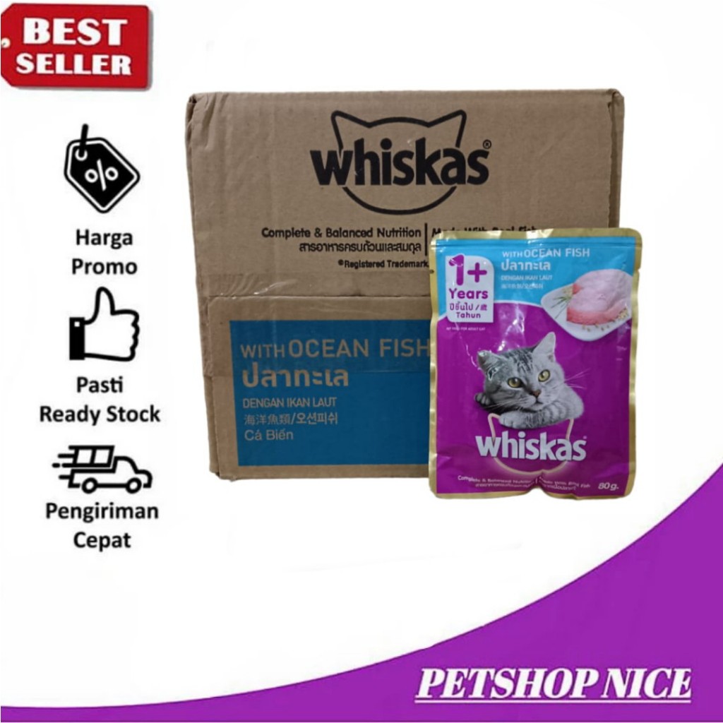 Jual Makanan Kucing Cat Food WHISKAS POUCH 85 GRAM ALL VARIANT MURAH