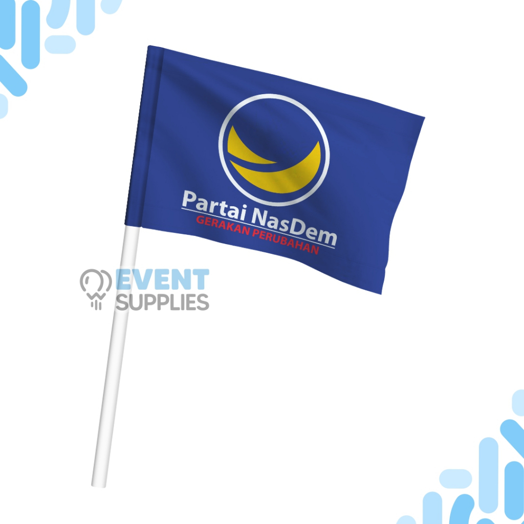 Jual Bendera Mini Flag Partai NasDem Perubahan Pemilu 2024 Stik Pawai