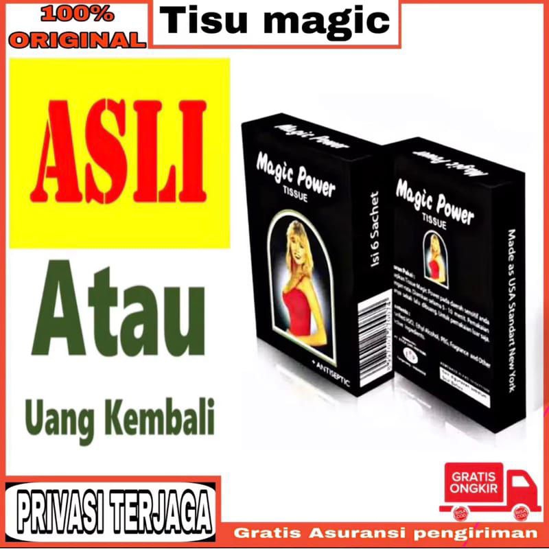 Jual Tissu Magic Power Hitam Antiseptic Isi 6 Sachet Asli