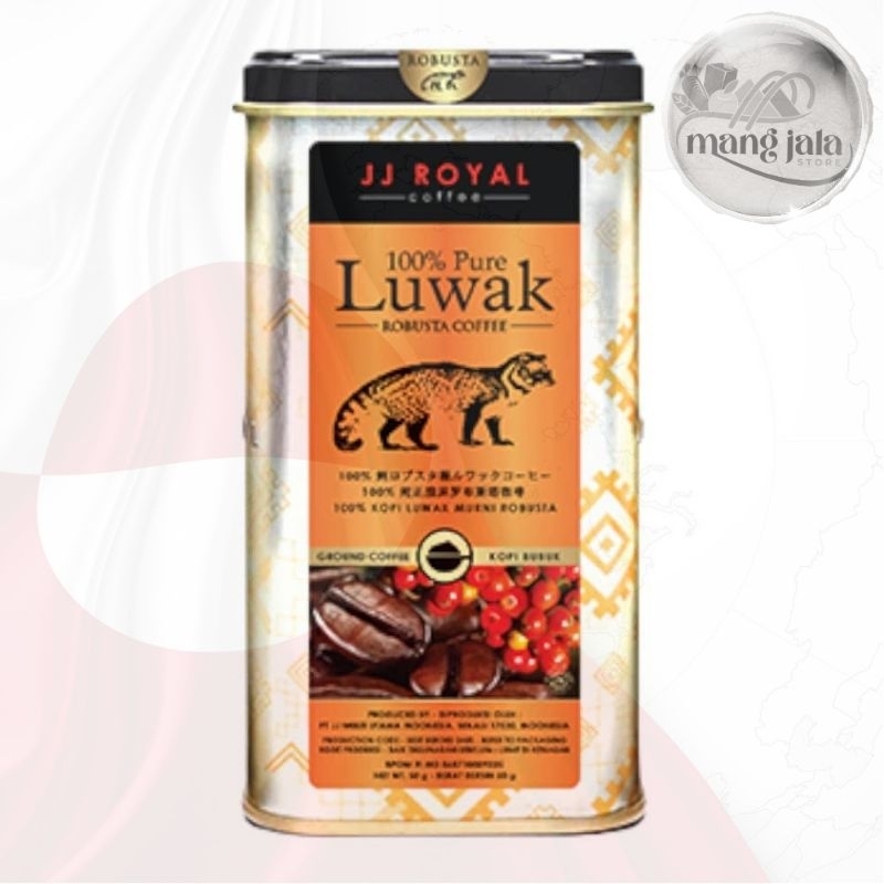 Jual JJ Royal Coffee 100 Pure Luwak Ground Kopi Bubuk Tin 100g 50g