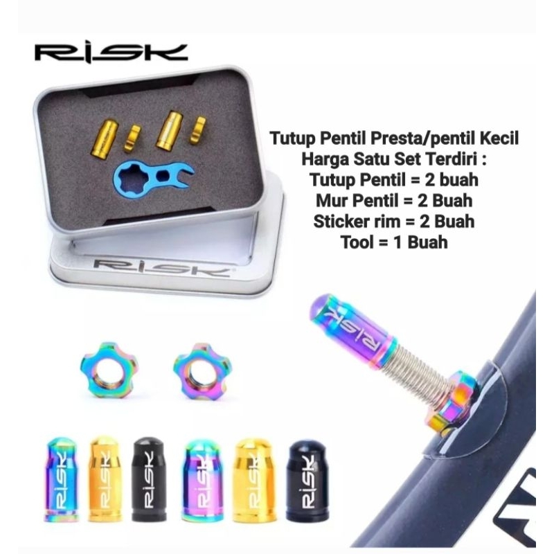 Jual Risk Titanium Tutup Pentil Presta Pentil Kecil Mur Pentil Kecil