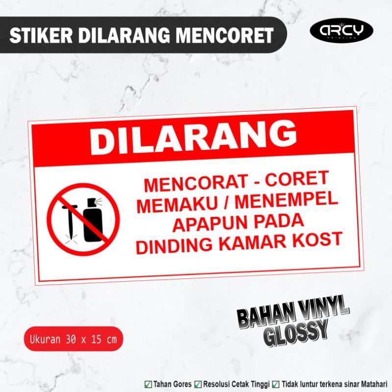 Jual Stiker Dilarang Mencoret Memaku Menempel Apapun Pada Dinding