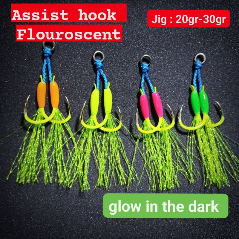 Jual Assist Hook Custom Flouroscent Untuk Jig 20 30gram Shopee Indonesia