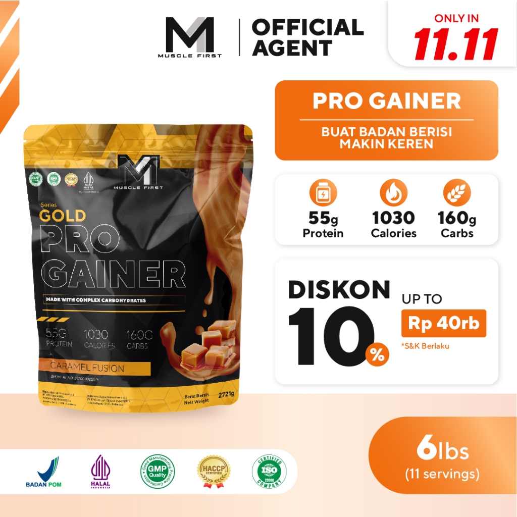 Jual M1 Muscle First Gold Series Pro Gainer 6 Lbs 2721 Gr Original BPOM