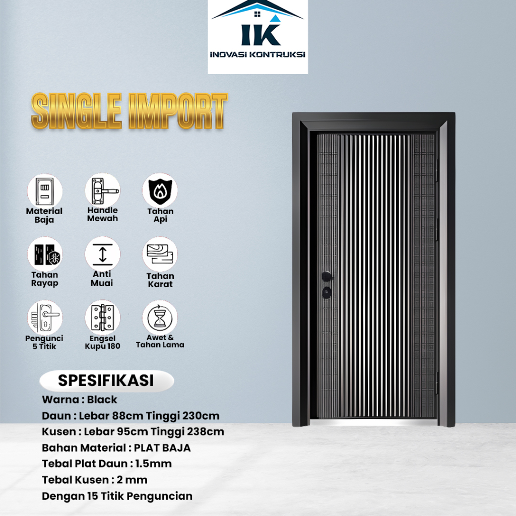 Jual INOVASI KONTRUKSI SINGLE PPLI 23019 23021 Pintu Utama Baja