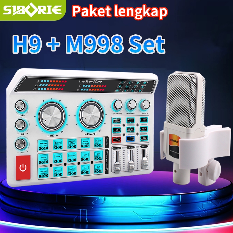 Jual Siborie Soundcard H9 M998 Mic Paket Lengkap Mixer Bluetooth Sound