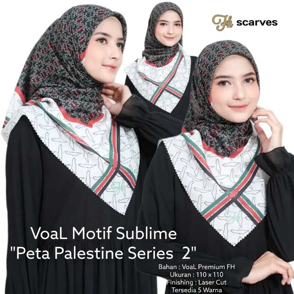 Jual Jilbab Palestina Voal Motif Seri Peta Palestina Shopee Indonesia