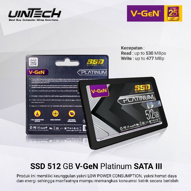 Jual SSD VGEN 512GB Sata 3 V GEN Platinum Sata III 2 5inch Speed