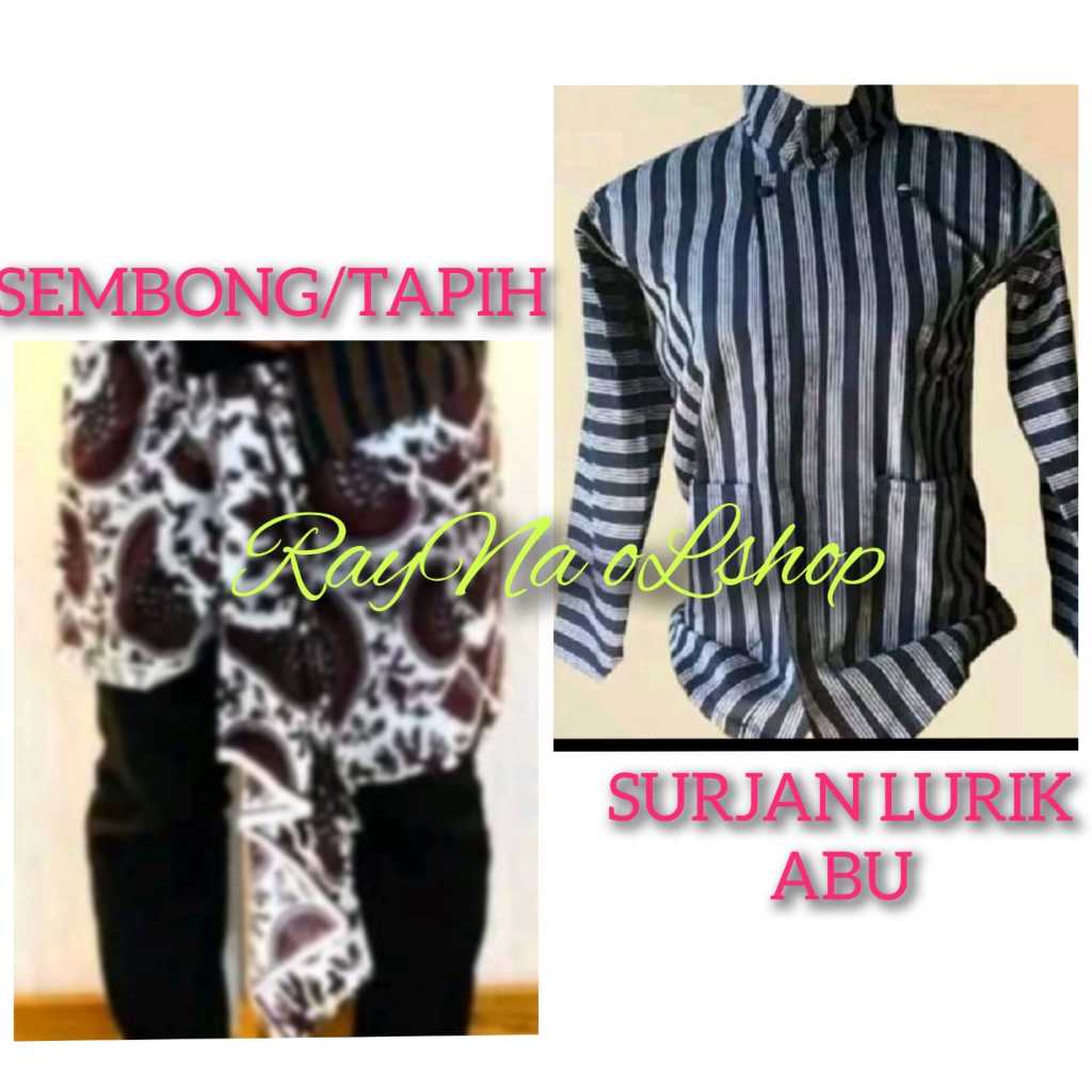 Jual 1 SET BAJU SURJAN LURIK ABU PRIA SEMBONG TAPIH PAKAIAN TENUN