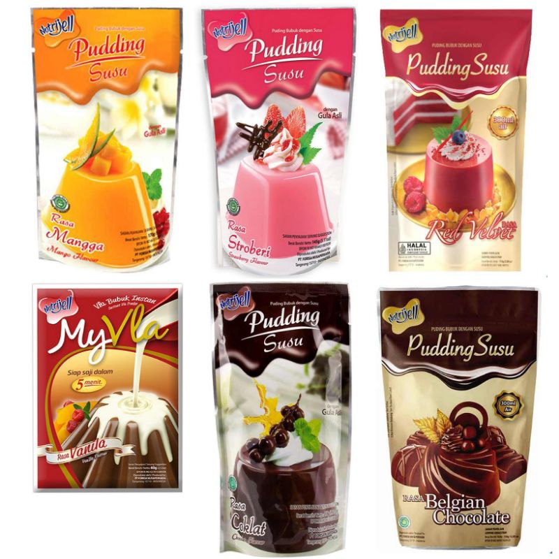 Jual Nutrijell Pudding Susu Instan Rasa Coklat Strawberry Mangga Red