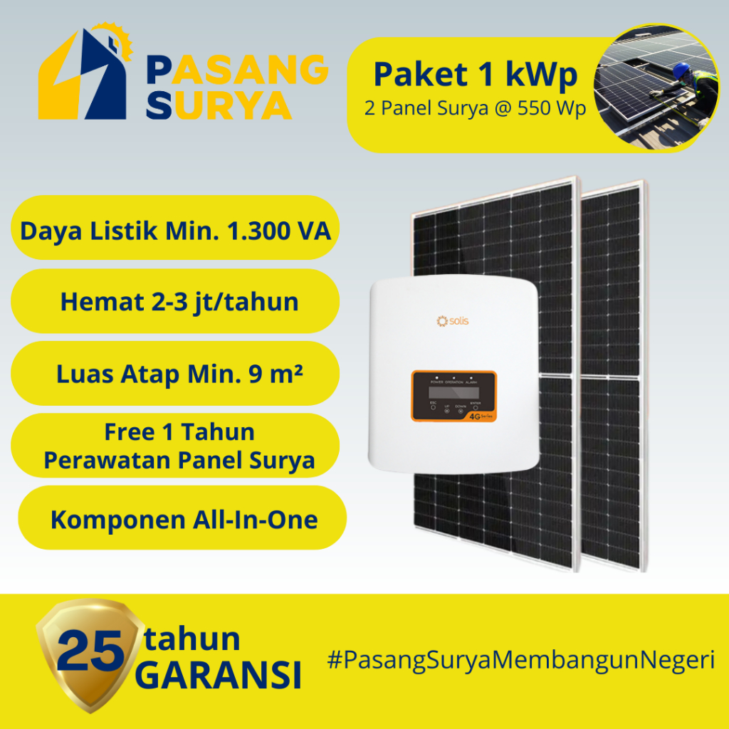 Jual Paket Solar Panel Panel Surya Solar Cell Plts Kwp W