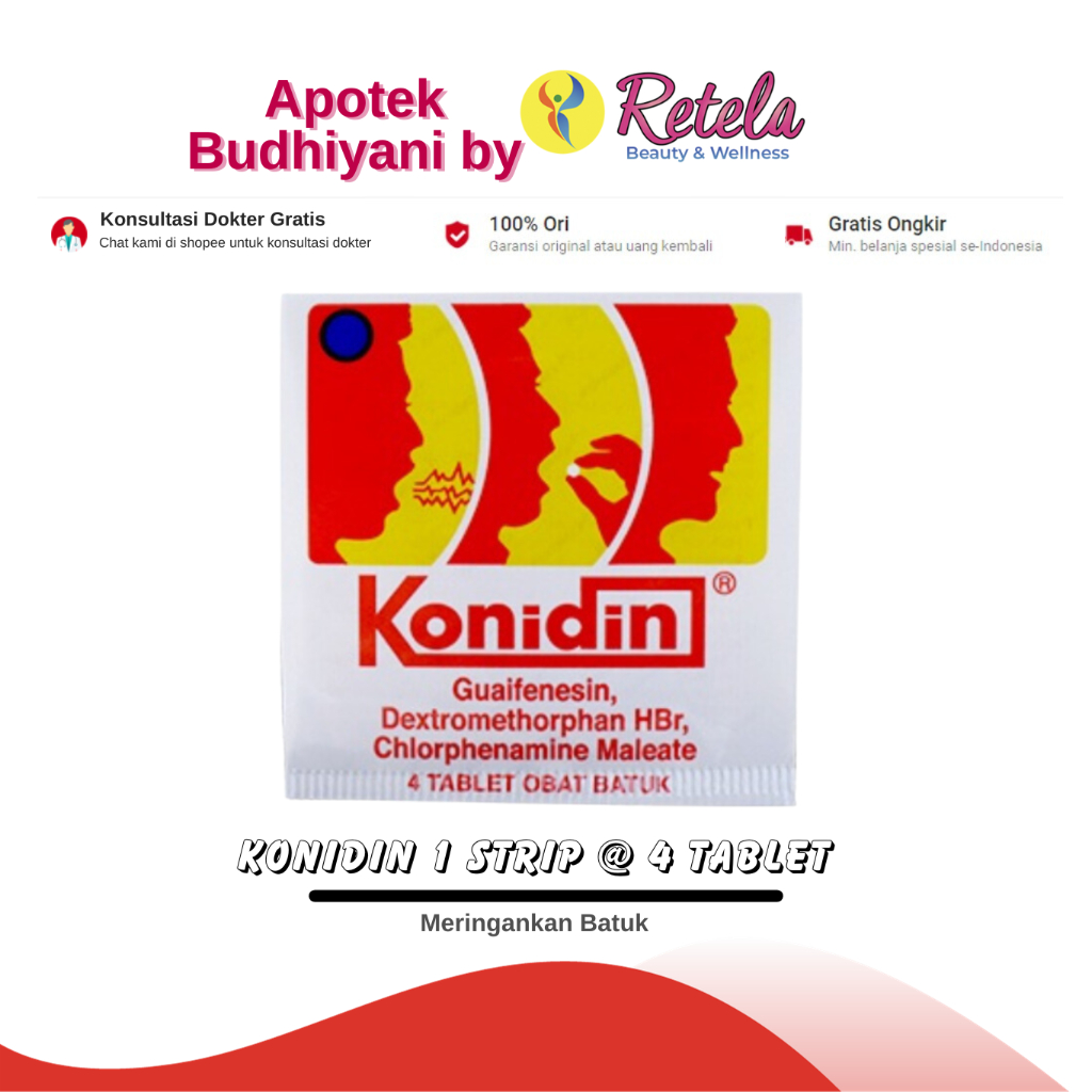 Jual Konidin 1 Strip 4 Tablet Meringankan Batuk Shopee Indonesia