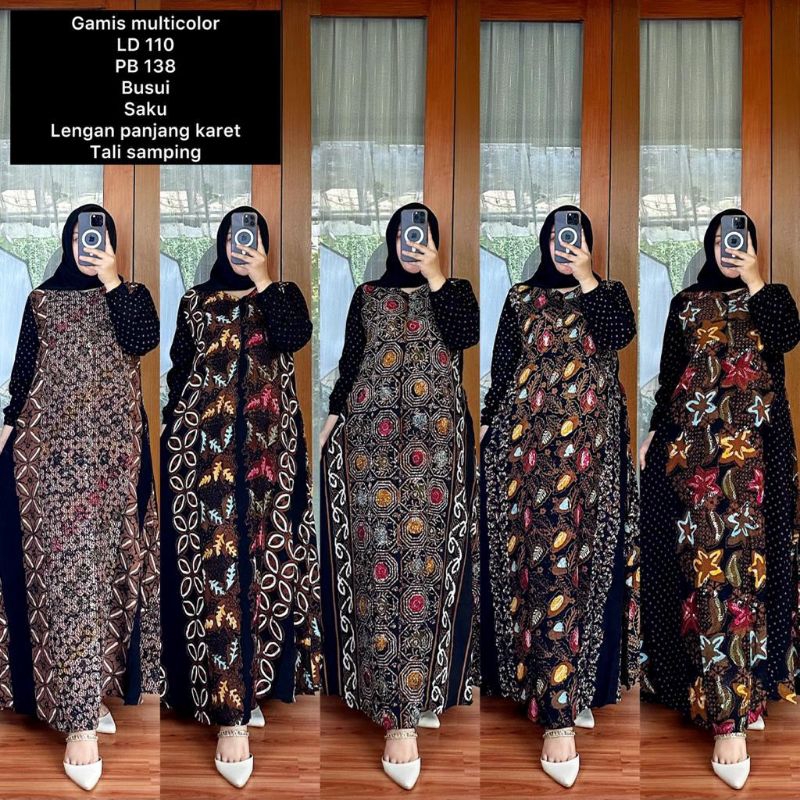 Jual GAMIS BATIK SETORJOAN LD110 CAP MALAMAN TERBARU 2024 KAIN RAYON