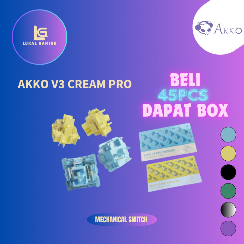 Jual Akko V3 Cream Yellow Blue Pro Mechanical Switch For Gaming