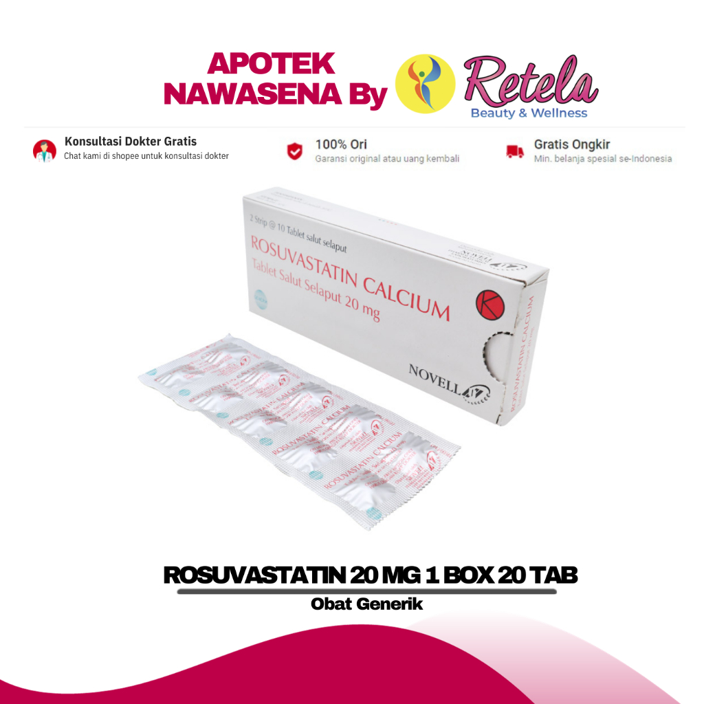 Jual ROSUVASTATIN 20MG 1 BOX ISI 20 TABLET Shopee Indonesia