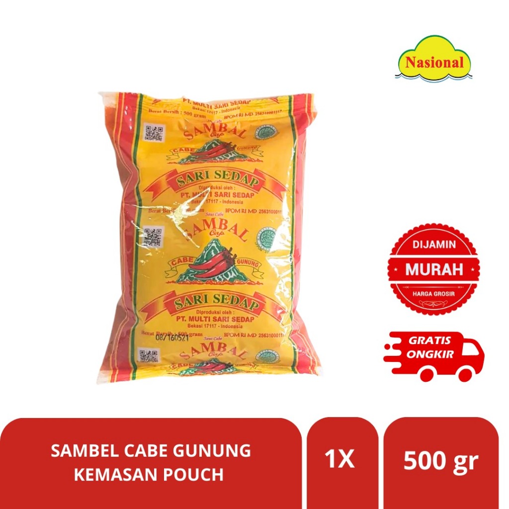 Jual RASA Saos Sambal Cabe Gunung Refill 500 ML Dan Botol Kaca 625 ML