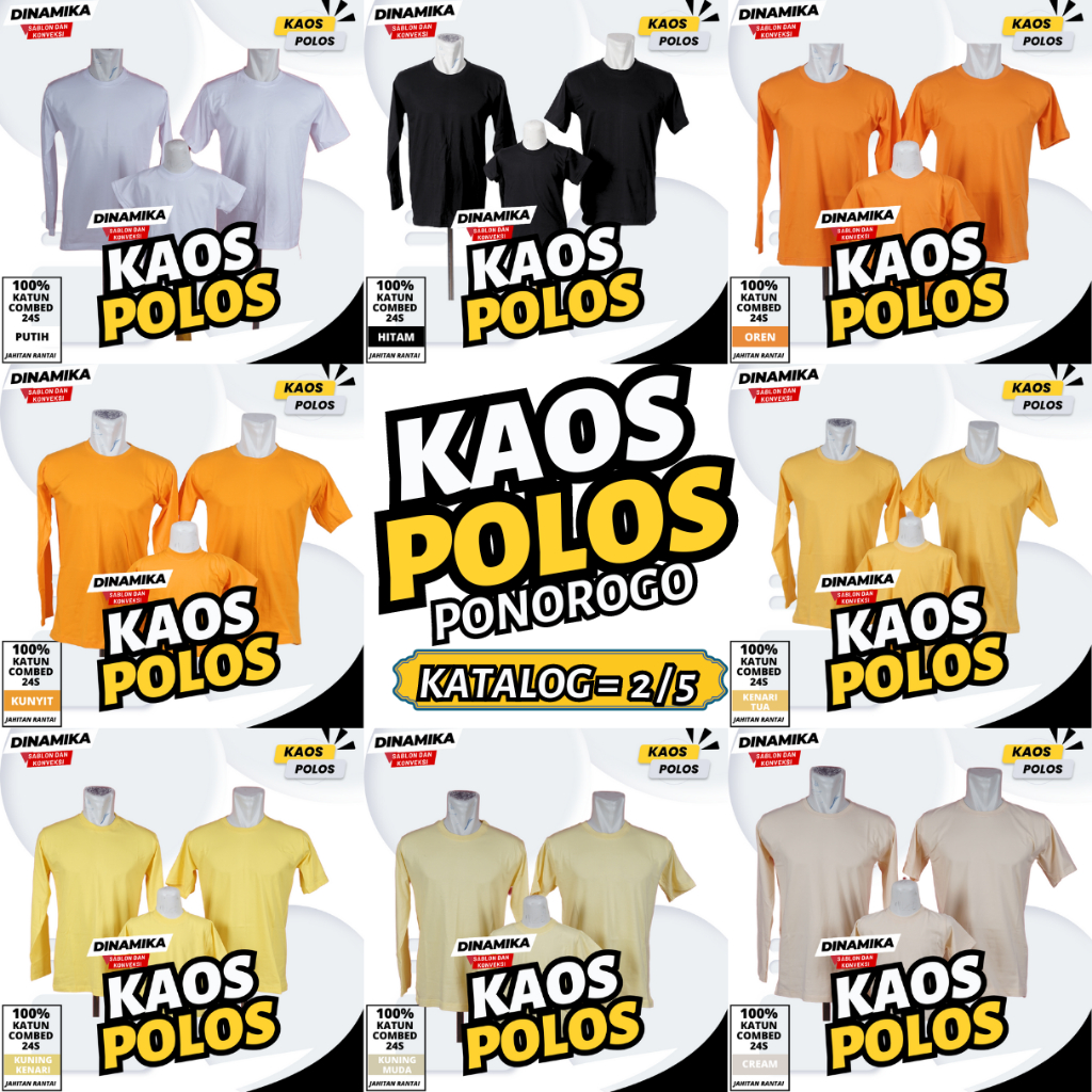 Jual Kaos Polos Cotton Combed S Katalog Kaos Polos Dinamika