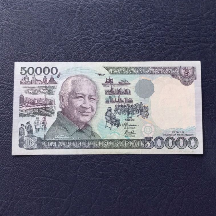 Jual Uang Kertas Kuno 50000 Rupiah Soeharto Tahun 1995 Shopee Indonesia