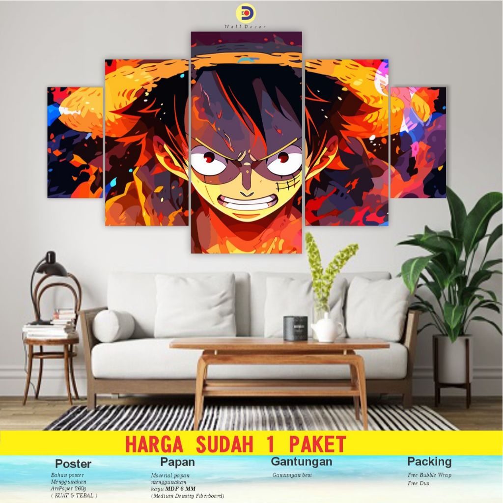 Jual CIMON 1Set Poster Kayu Anime Onepiece Pajangan Hiasan Dinding