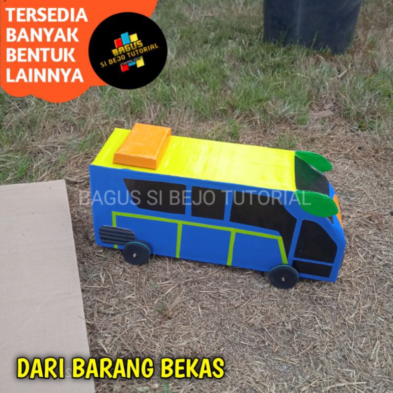 Jual MOBIL MOBILAN BIS BUSWAY DARI KARDUS SEBAGAI MINIATUR TUGAS