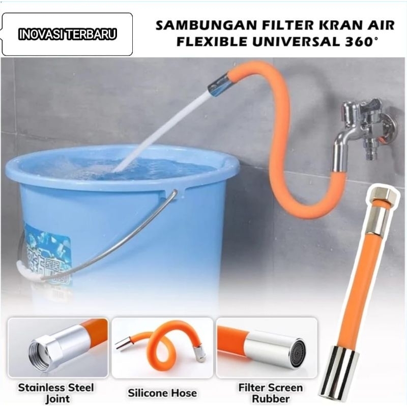 Jual Sambungan Selang Kran Air Ajaib Elastis Flexible Universal Putar