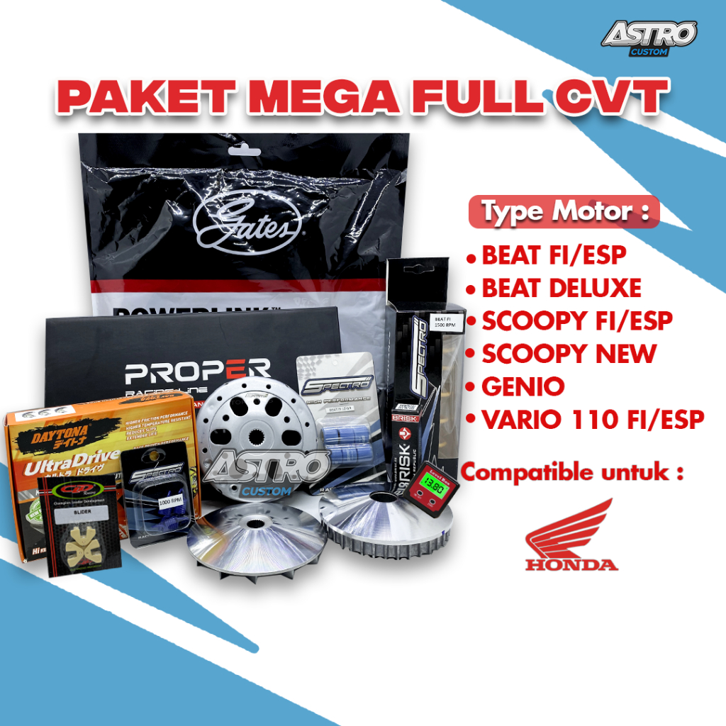 Jual Mega Super Full Upgrade CVT Beat Fi ESP Scoopy Fi ESP Genio Vario