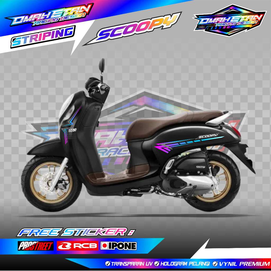 Jual STRIPING VARIASI MOTOR HONDA SCOOPY 2021 STICKER LIST MOTOR