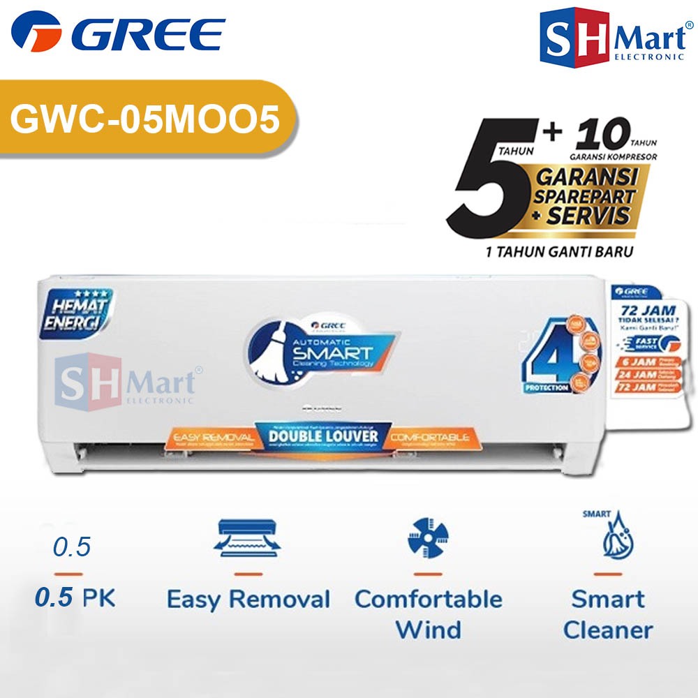 Jual AC GREE 1 2 PK GWC 05MOO5S 05MOO5S NEW SERIES SMART CLEANING