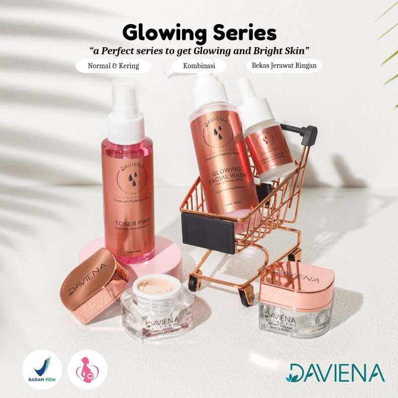 Jual Official Daviena Skincare GLOWING SERIES PEMUTIH WAJAH BPOM