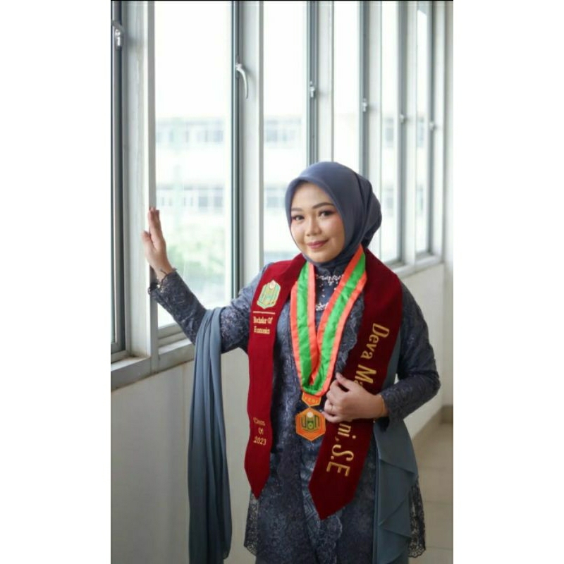 Jual SELEMPANG WISUDA KALUNG 3 BARIS BORDIR 3 LETAK BORDIR Selempang