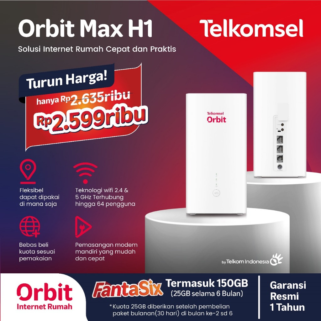 Jual Telkomsel Orbit Max H Modem Wifi Home Router G Huawei B Free