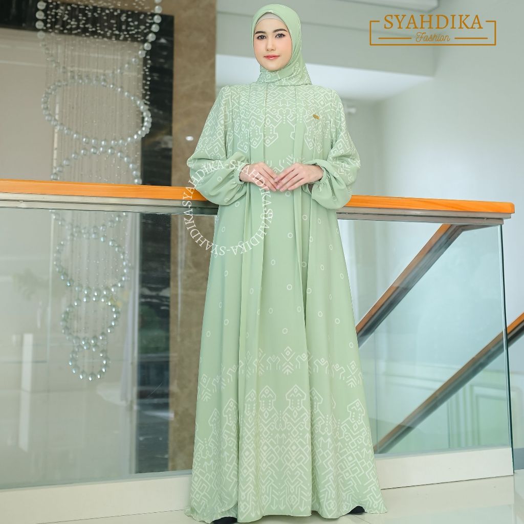 Jual Gamis Jumbo Terbaru Ceruty Babydoll Full Furing Resleting Depan