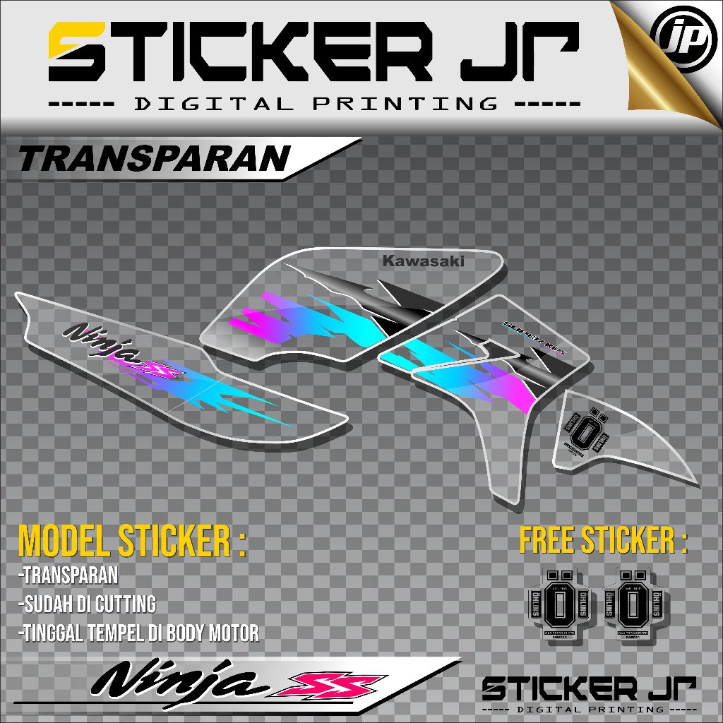 Jual Sticker Striping Ninja SS R Stiker Transaparan UV JP 01