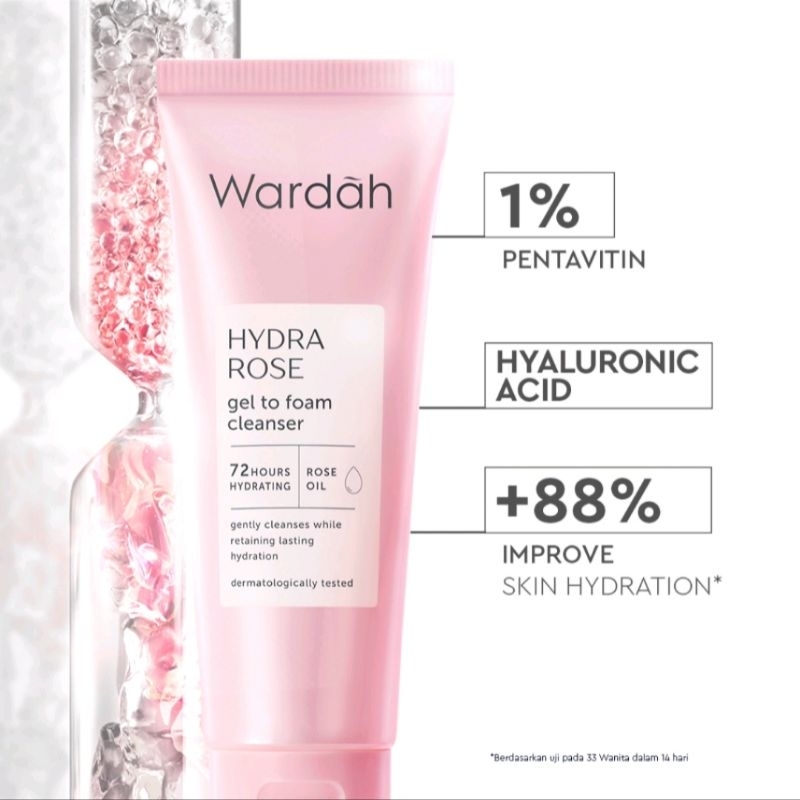 Jual Wardah Hydra Rose Gel To Foam Cleanser 100ml Shopee Indonesia