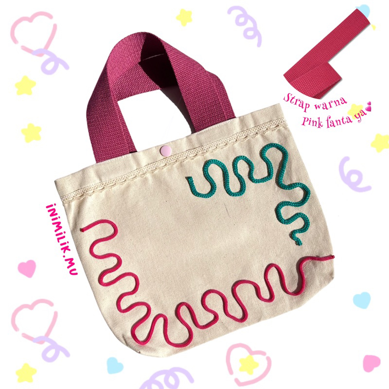 Jual Daisy Totebag Kanvas Korea Tas Kecil Bekal Pink Shopee Indonesia