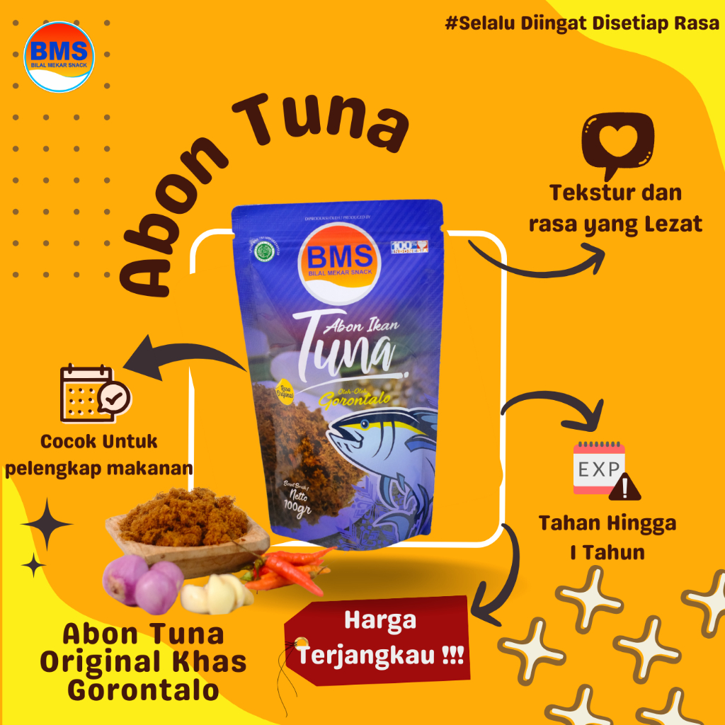 Jual Abon Ikan Tuna Original Khas Gorontalo Gr Bilal Mekar Snack