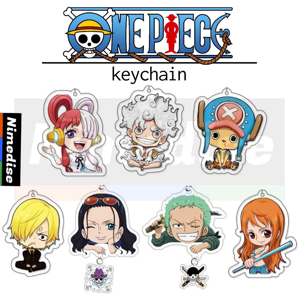 Jual Gantungan Kunci Akrilik Anime One Piece Transparan Keychain Gift