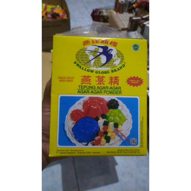 Jual Agar Agar Swallow Globe Brand 7gr Tepung Powder Jelly Rumput Laut