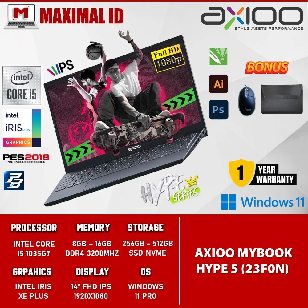 Jual Axioo Mybook Hype Intel Core I Ram Gb Gb Ssd Fhd Ips Iris