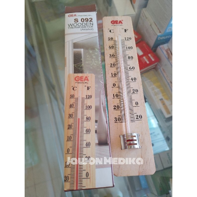 Jual Termometer Kayu Ruangan GEA S 092 Wooden Thermometer Alcohol